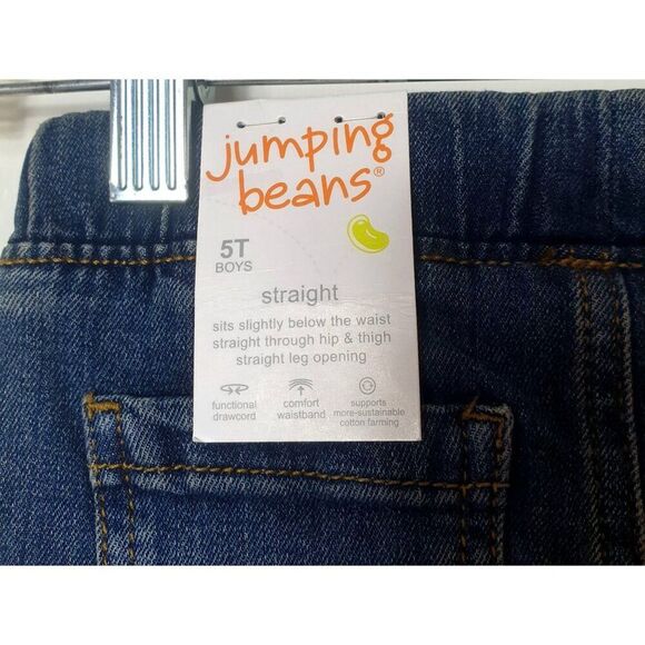 Jumping Beans Boys 5T Straight Leg Jeans Functional Drawcord Comfort Waistband - Picture 5 of 7